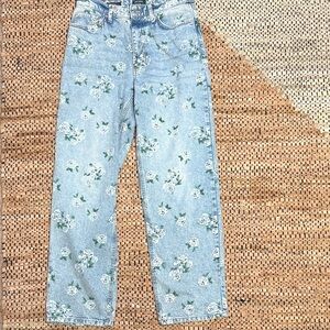 Floral Light Blue Women's Jeans